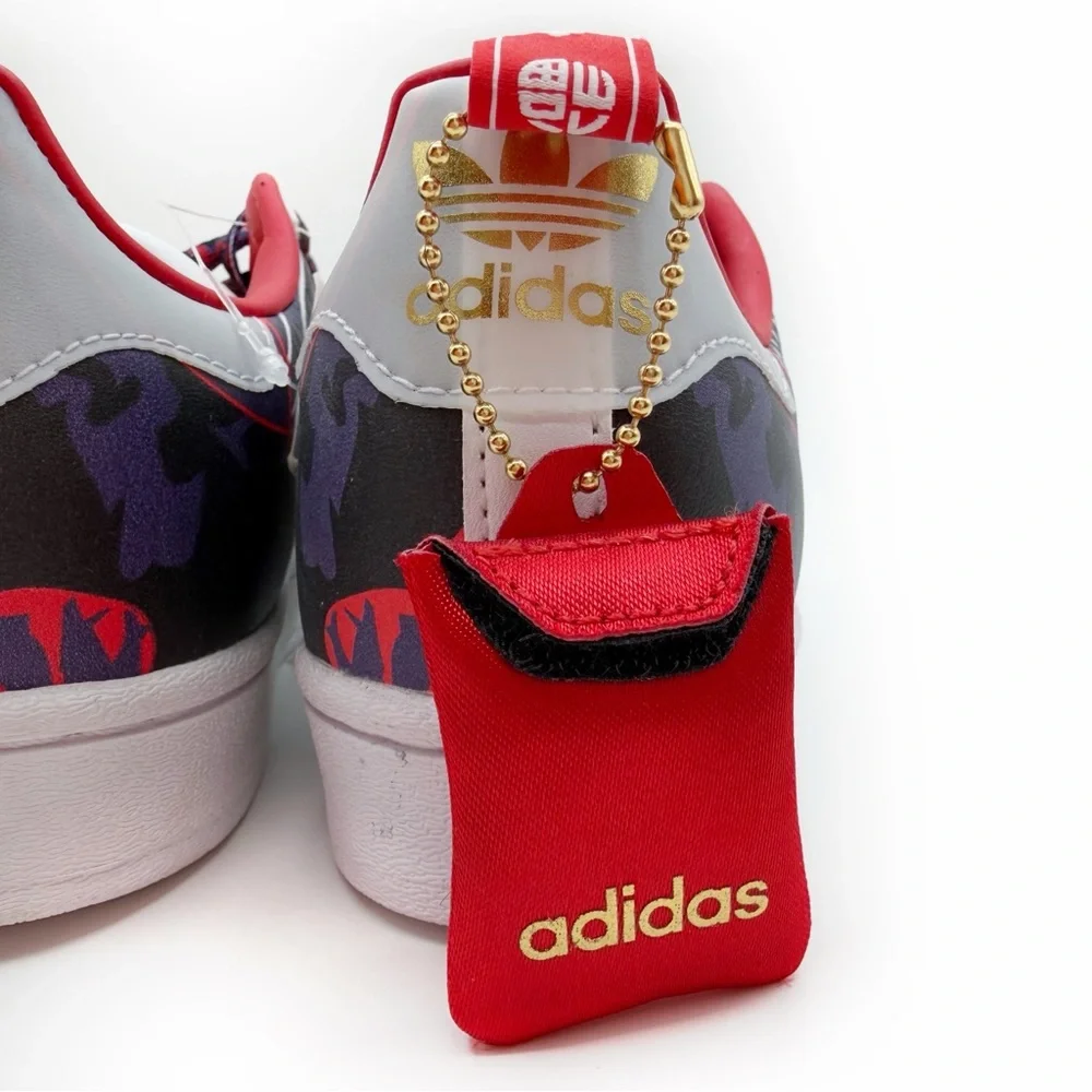 Adidas Superstar Chinese New Year Sneakers Kids Size 4.5 Shoes White Purple Red
